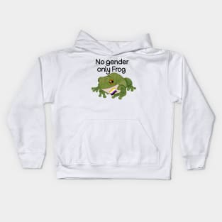 No Gender Only Frog Nonbinary Pride Kids Hoodie